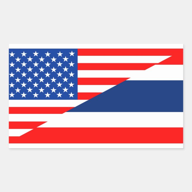 united states america thailand half flag usa sticker (Front)