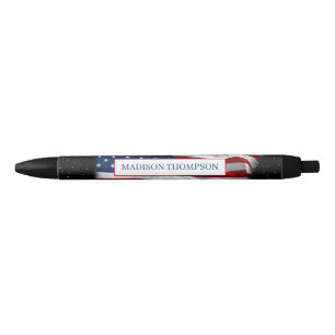 United States America USA Patriotic American Flag Black Ink Pen