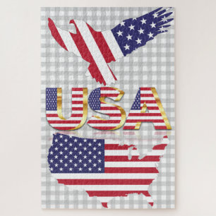 United States - American Eagle Flag - USA Flag Jigsaw Puzzle
