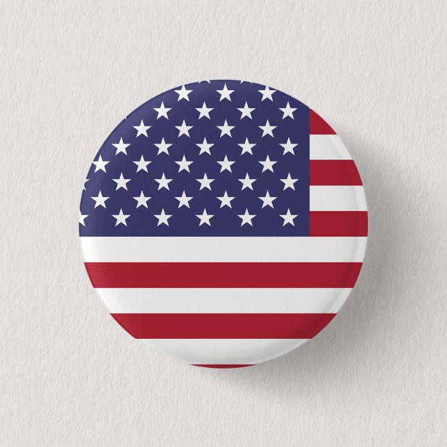 United States (American) Flag 1 Inch Round Button (Front)