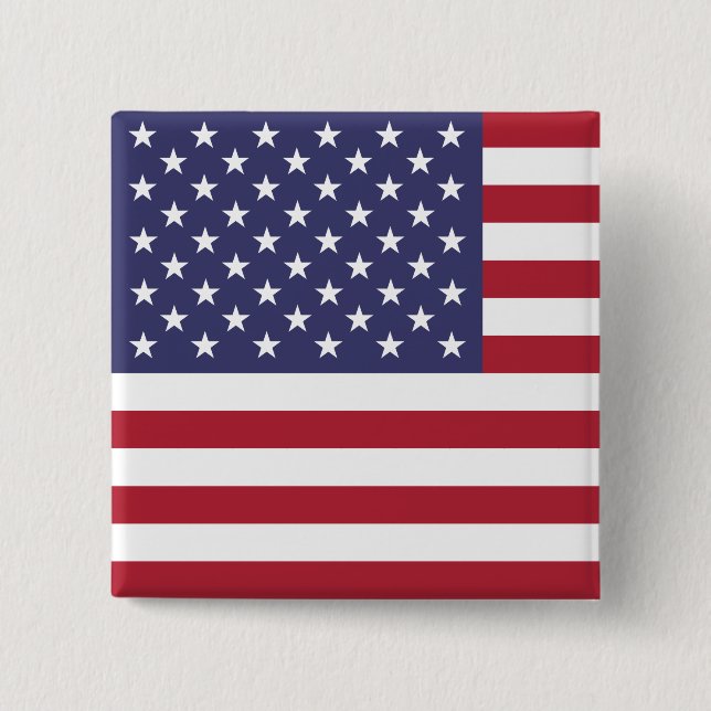 United States (American) Flag 2 Inch Square Button (Front)