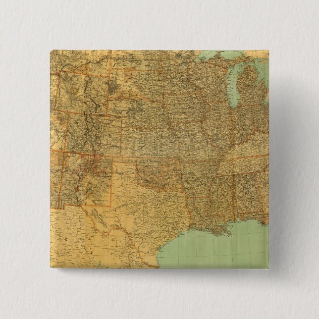 United States and Territories 2 Inch Square Button (Front)