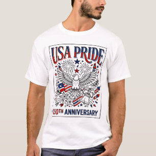 United States Bald Eagle And Flag Motif T-Shirt