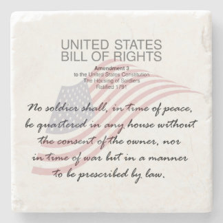 United States Bill Of Rights. Third Amendment Stone Coaster
