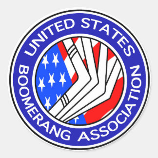United States Boomerang Association round sticker