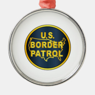 United States Border Control Metal Ornament