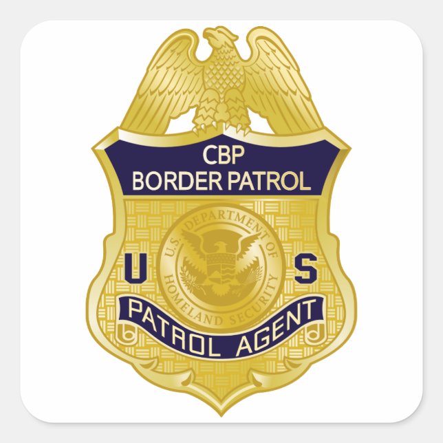 United States Border Patrol Badge Immigration Square Sticker (Front)