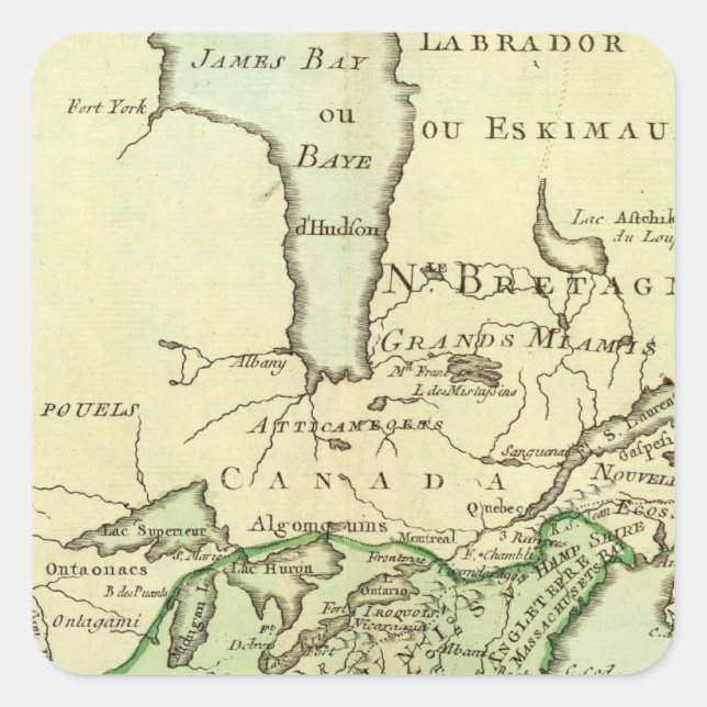United States, Canada 2 Square Sticker (Front)