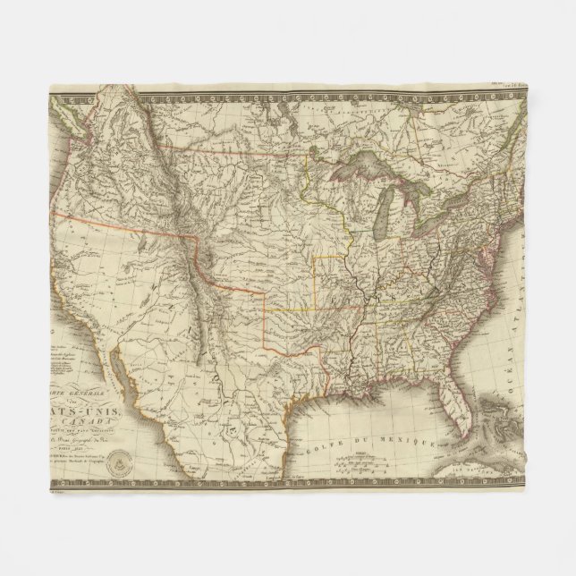 United States, Canada Fleece Blanket (Front (Horizontal))