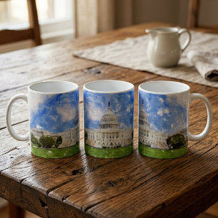 United States Capitol in Washington DC Pastel Draw Coffee Mug