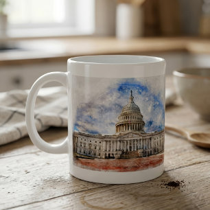 United States Capitol Pastel Drawing Washington DC Coffee Mug