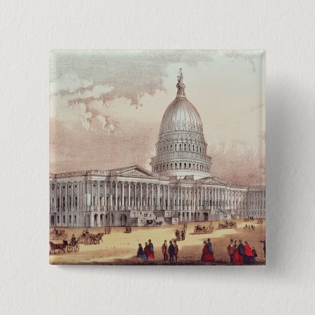 United States Capitol, Washington D.C. 2 Inch Square Button (Front)