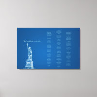 United States Constitution Blue and Liberty Statue