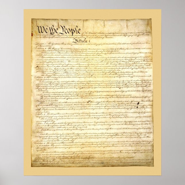 United States Constitution Poster/Print Poster (Front)