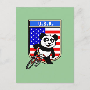 United States Cycling Panda Postcard