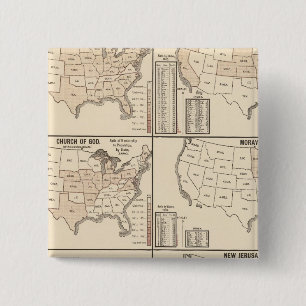 United States denominational statistics 2 Inch Square Button