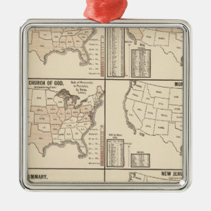 United States denominational statistics Metal Ornament