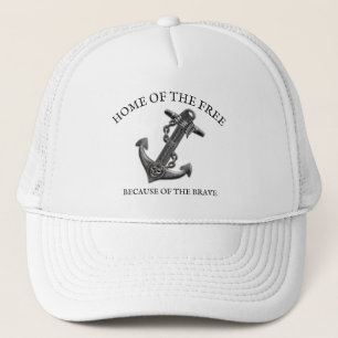 United States distressed nautical pirate anchor  Trucker Hat