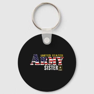 United States Flag Aamerican Army Sister Veteran Keychain