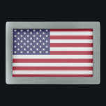 United States Flag Belt Buckle<br><div class="desc">Patriotic USA American flag red, white and blue design.</div>