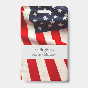 United States flag closeup Badge