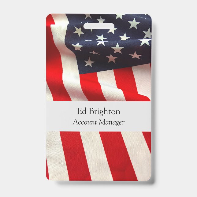 United States flag closeup Badge (Front)
