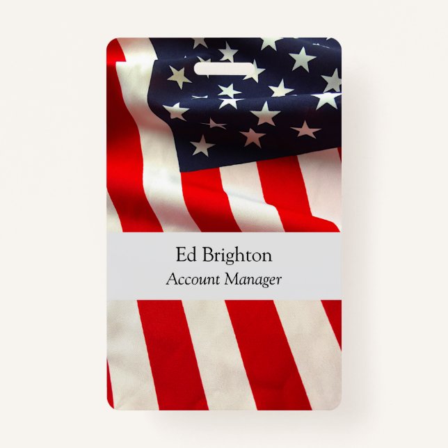United States flag closeup Badge (Front)