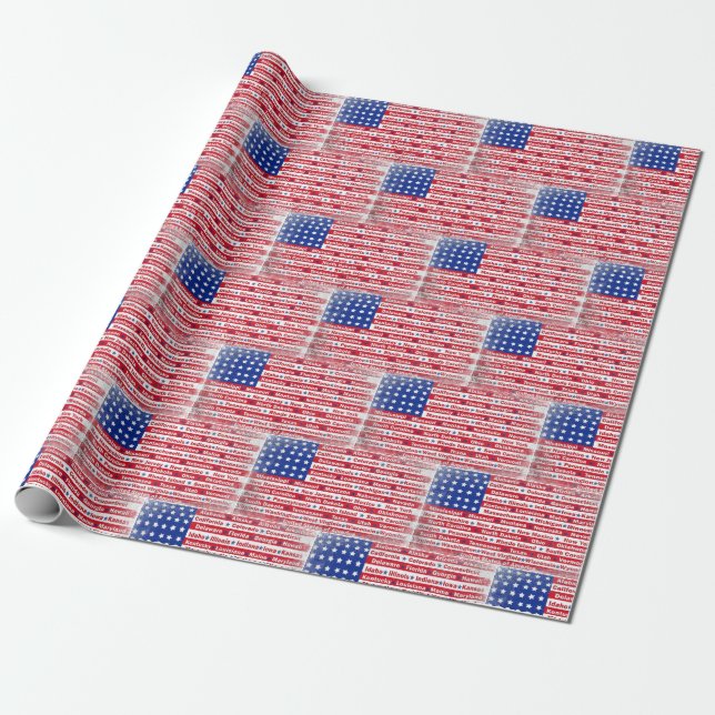 United States Flag design Wrapping Paper (Unrolled)