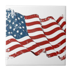 United States Flag Distressed look Tile