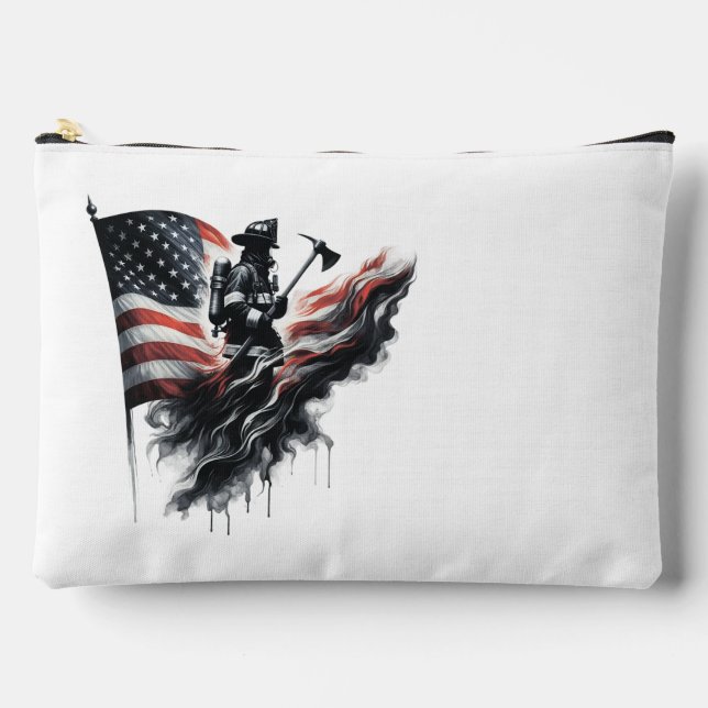  United States Flag. Firefighter Accessory Pouch (Front)