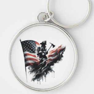 United States Flag. Firefighter Keychain