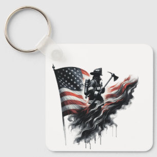 United States Flag. Firefighter Keychain