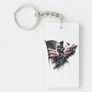 United States Flag. Firefighter Keychain