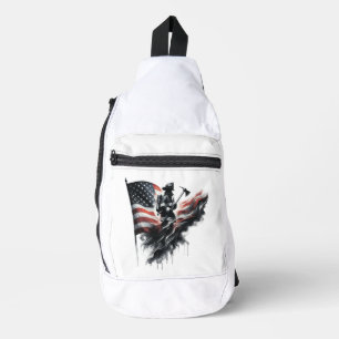 United States Flag. Firefighter Sling Bag