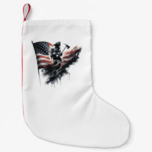 United States Flag. Firefighter Small Christmas Stocking