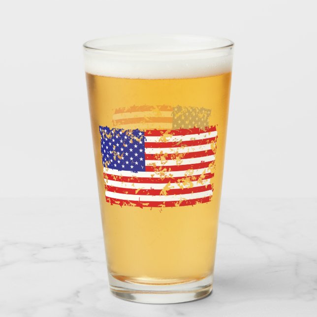 United States Flag Glass (Front Filled)
