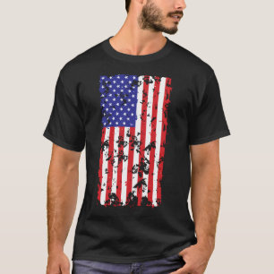 United States Flag in a Distressed Pattern T-Shirt