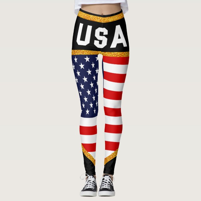 United States Flag Leggings (Front)
