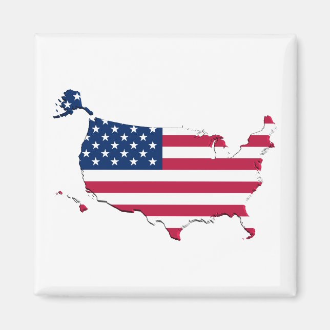 United States Flag-Map Magnet (Front)