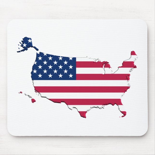 United States Flag-Map Mouse Pad (Front)