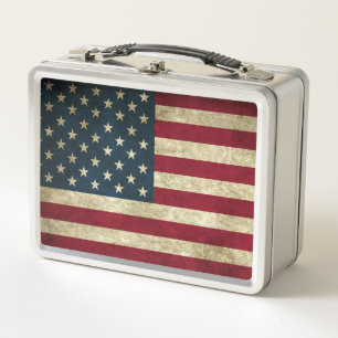 United States Flag Metal Lunch Box