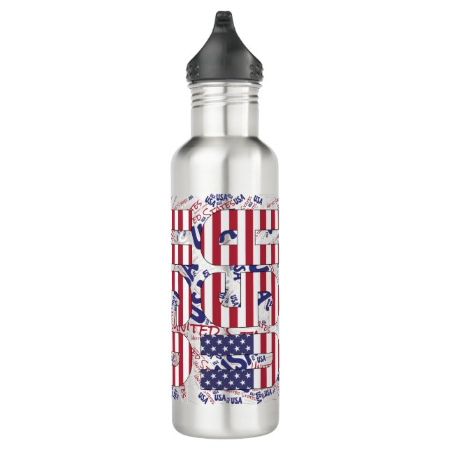 United States Flag Patriotic 710 Ml Water Bottle (Right)