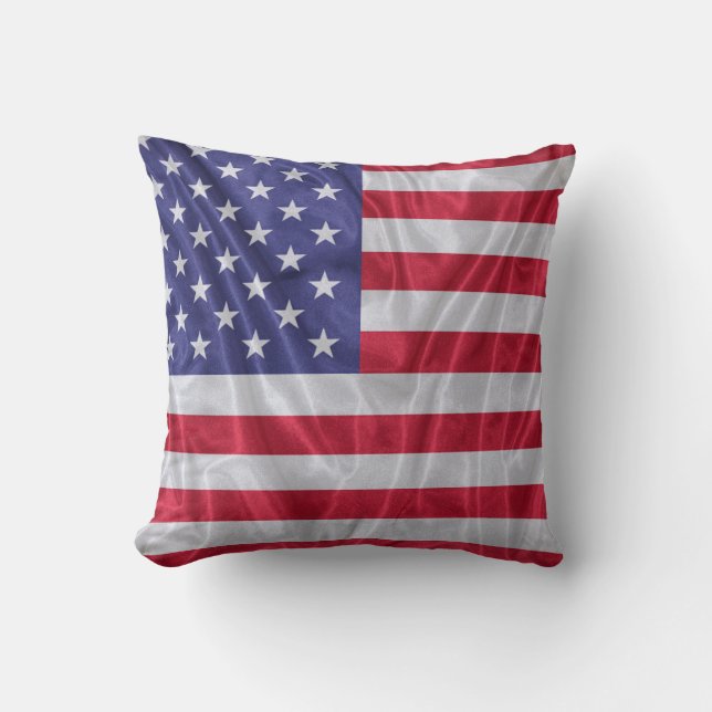 United States flag pattern on the fabric texture,  Throw Pillow (Front)