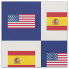 United States Flag, Spain Flag on Blue & White