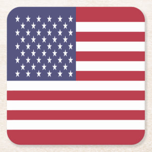 United States Flag Square Paper Coaster