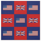 United States Flag, UK Flag on Blue and Red