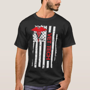 United States Flag USA American Vet Tech  T-Shirt