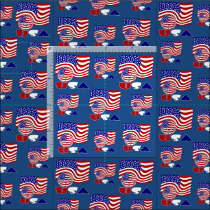 United States Flag USA Soccer Ball Blue Background Fabric
