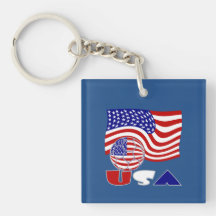 United States Flag USA Soccer Ball Blue Background