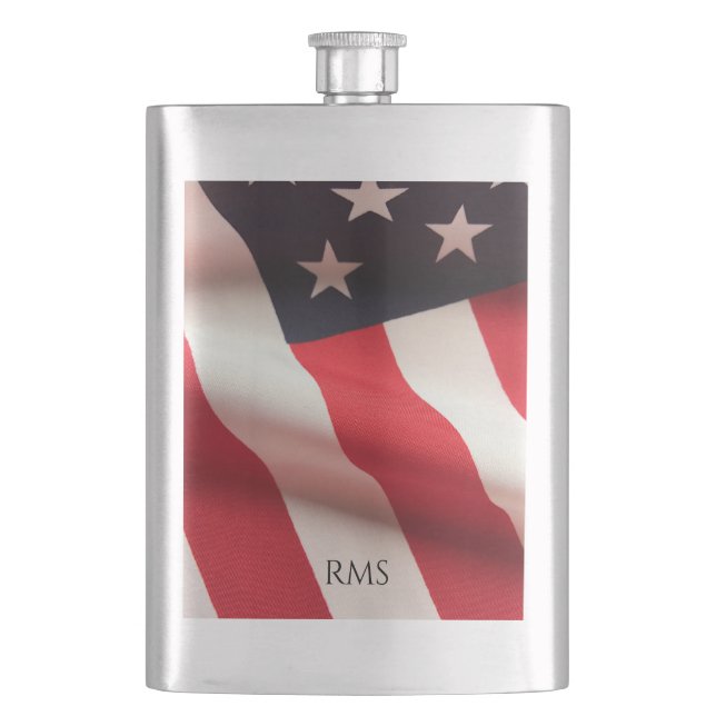 United States flag vertical Hip Flask (Front)